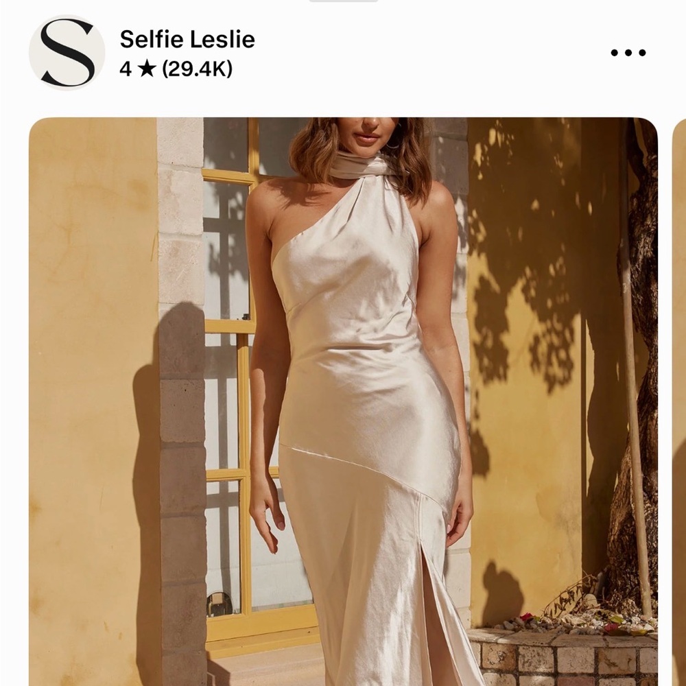 Selfie Leslie Italian-inspired Neck tie Champagne Dress